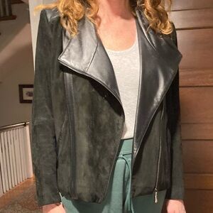 Stupp furs genuine lambskin/suede zip jacket. Size 8/M (tag is removed)